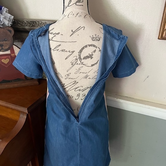 GIRLS NAUTICA DENIM SHORT SLEEVE LIGHTWEIGHT DRESS WITH POCKETS NWOT - Picture 4 of 5